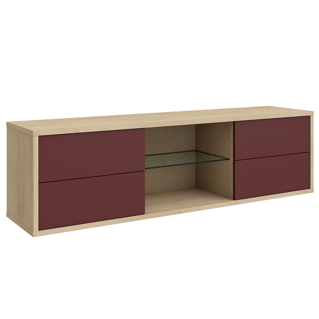 Подвесная тумба Илма-3 (дуб Ривьера/Руби Ред)