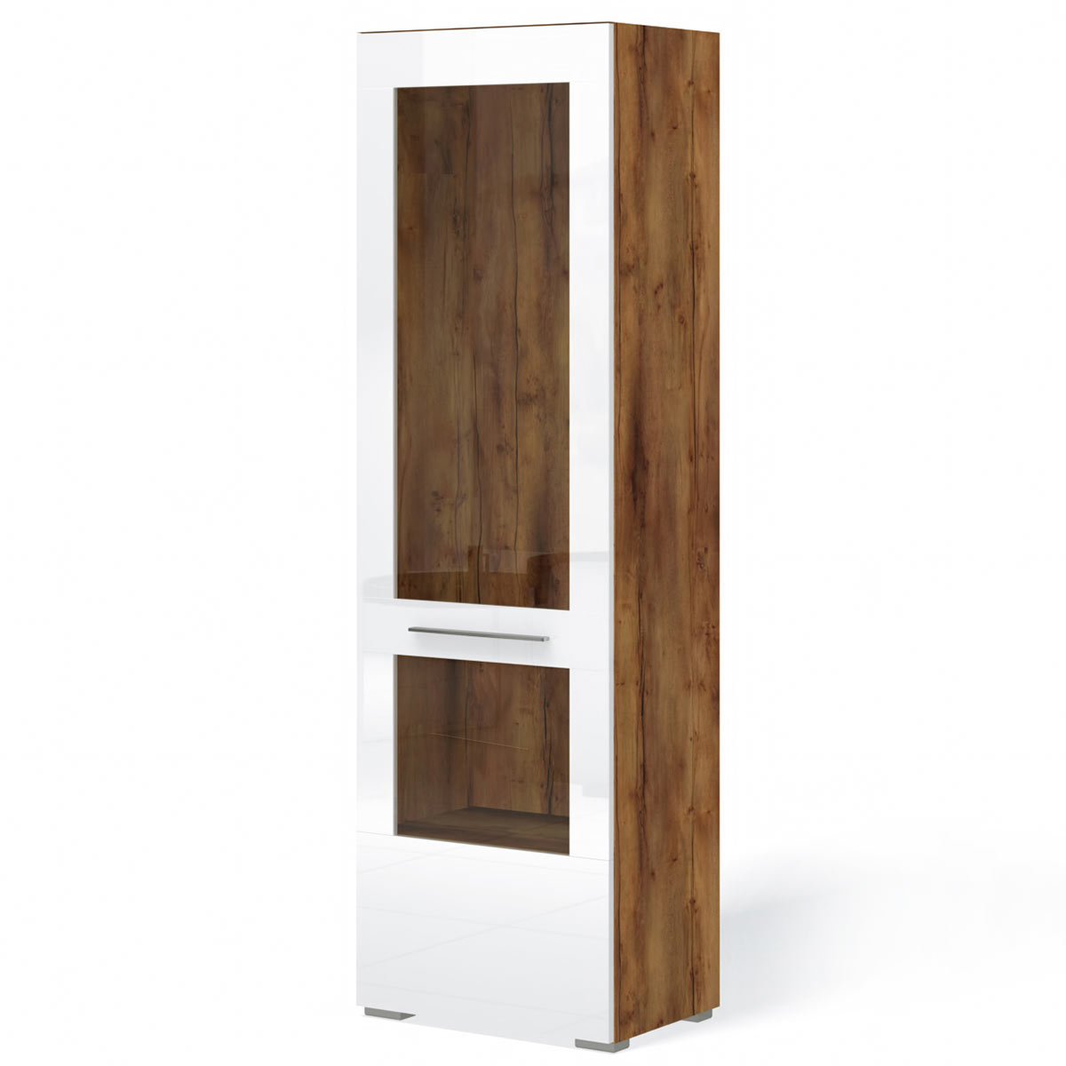 Шкаф-витрина Соло (таксония/белый) левый