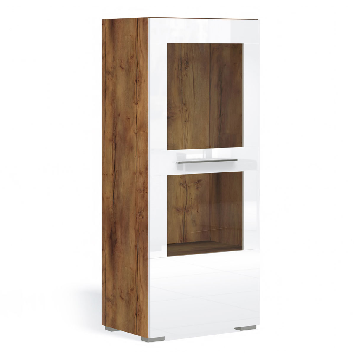 Шкаф-витрина Solo (таксония/белый) левый