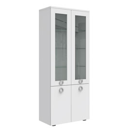 Шкаф-витрина Люмия (Белый матовый)