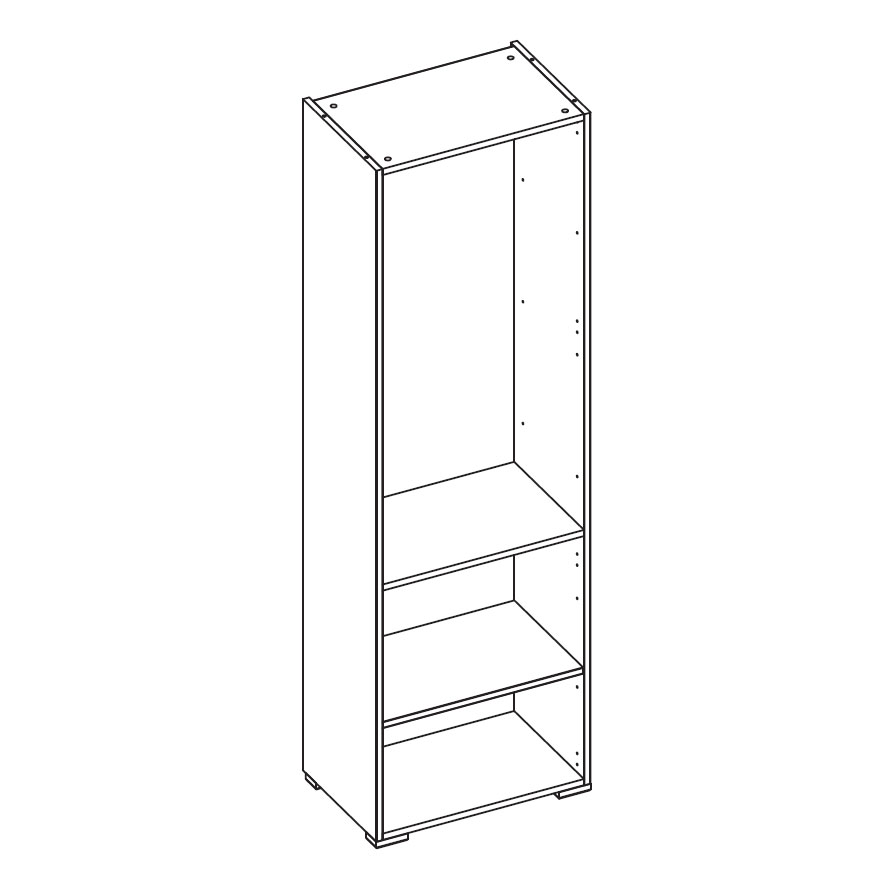 Шкаф-витрина Solo (дуб Ривьера/крем) левый