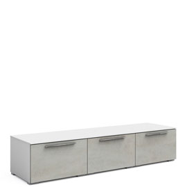 Тумба в гостиную Solo 3 ящика (белый/бетон Grey)