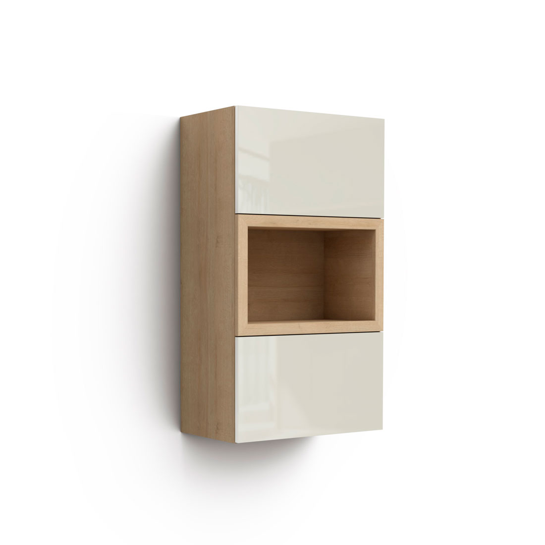 Навесной шкаф с нишей Solo (дуб Ривьера/крем)