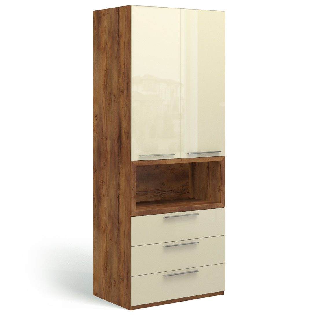 Шкаф для одежды Solo Quadro с нишей (таксония/крем)