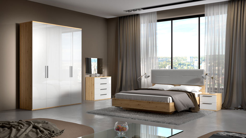 Спальня Наполи (комплект, шкаф без наполнения)