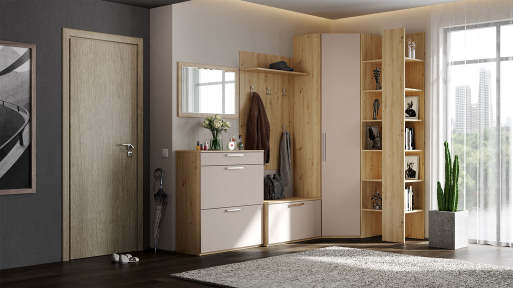 Прихожая Наполи (Дуб золотой/мокко матовый)