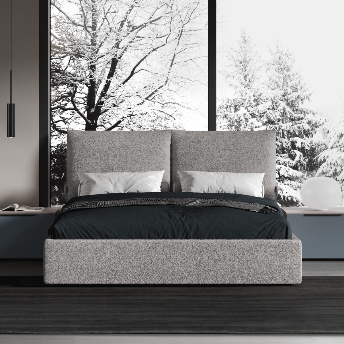 Кровать Nicole 160х200 с ящиком для белья (букле)