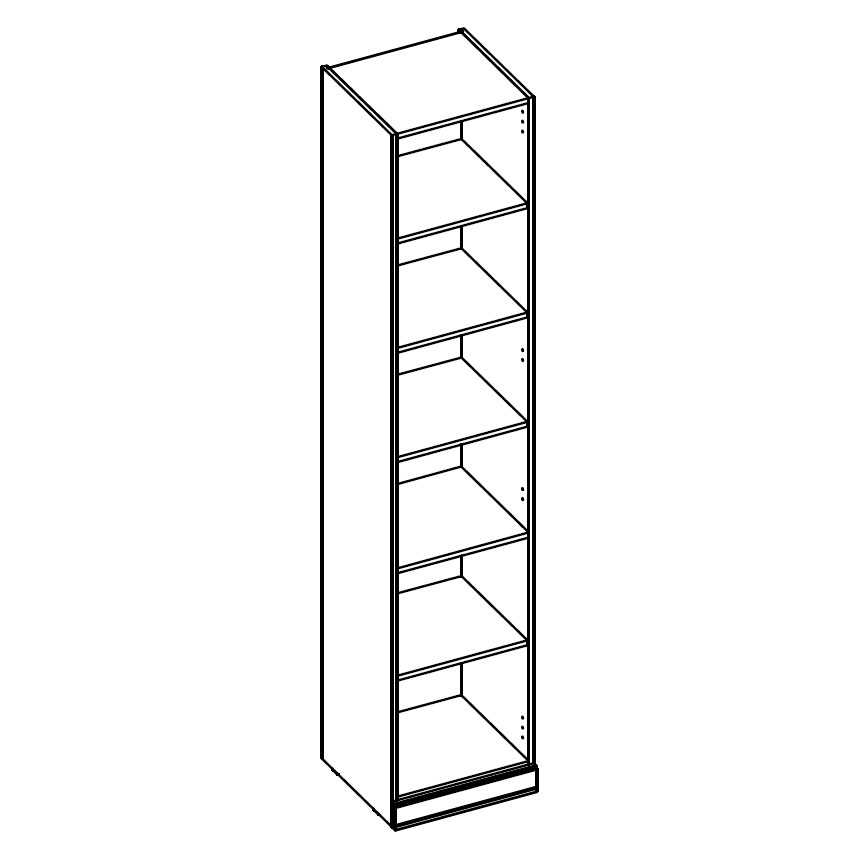 Неглубокий шкаф-пенал Верди (орех Леванте) левый