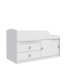 Кровать-чердак Люмия (Белый матовый)