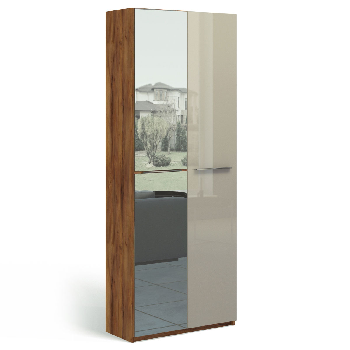 Шкаф двухдверный узкий Solo (таксония/моккачино)