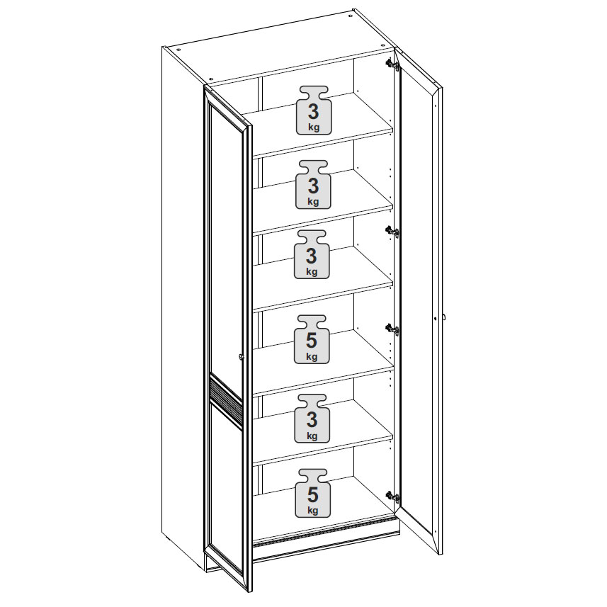 Шкаф для белья Верди (дуб Белуна)