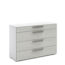 Комод в спальню с ящиками Solo (белый/бетон Grey)