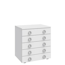 Широкий комод Люмия (Белый матовый)