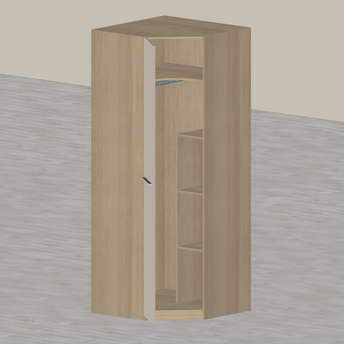 Большой угловой шкаф Соло (дуб Ривьера/белый глянец)