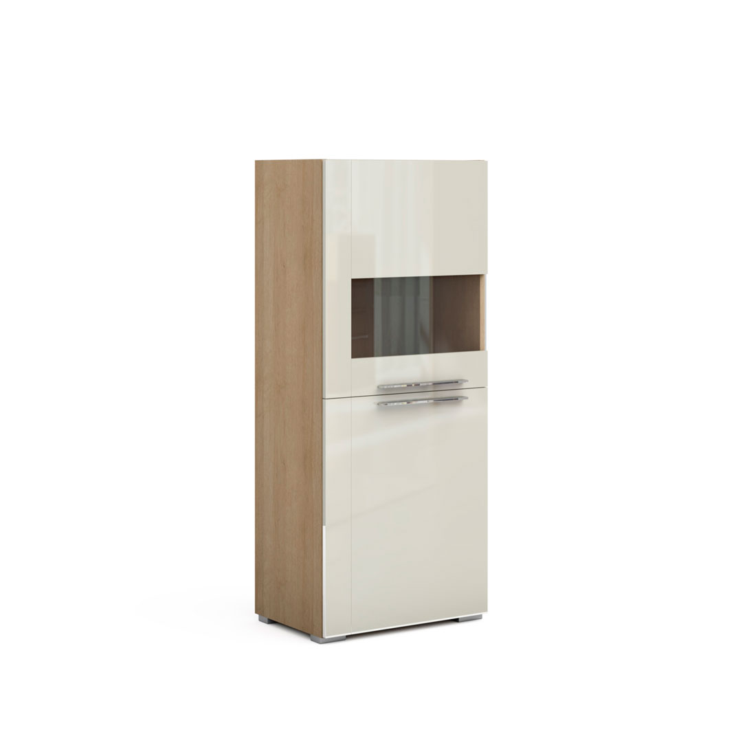 Шкаф-витрина Solo (дуб Ривьера/крем) правый