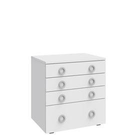 Широкий комод Люмия (Белый матовый)