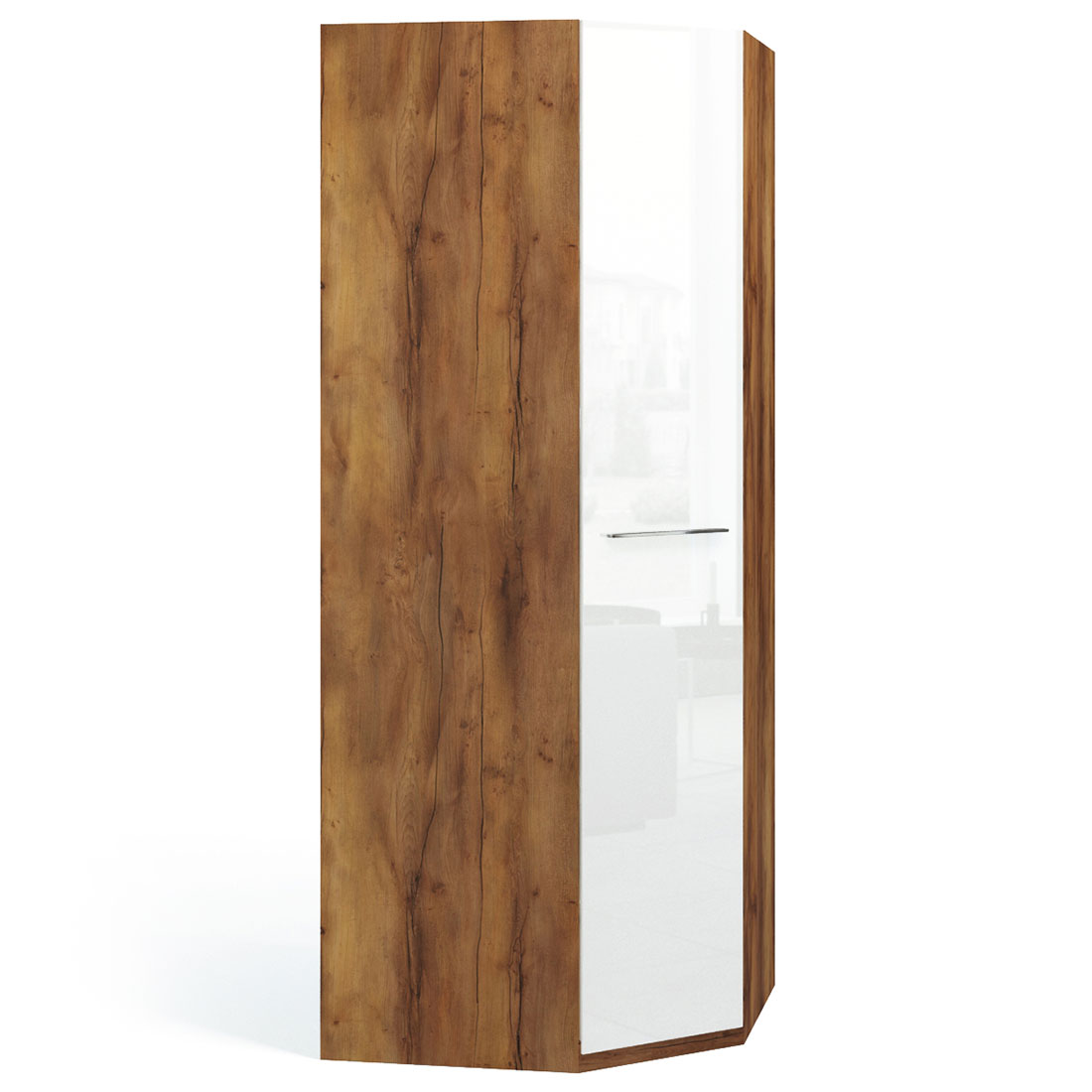 Шкаф угловой Соло (таксония/белый глянец)