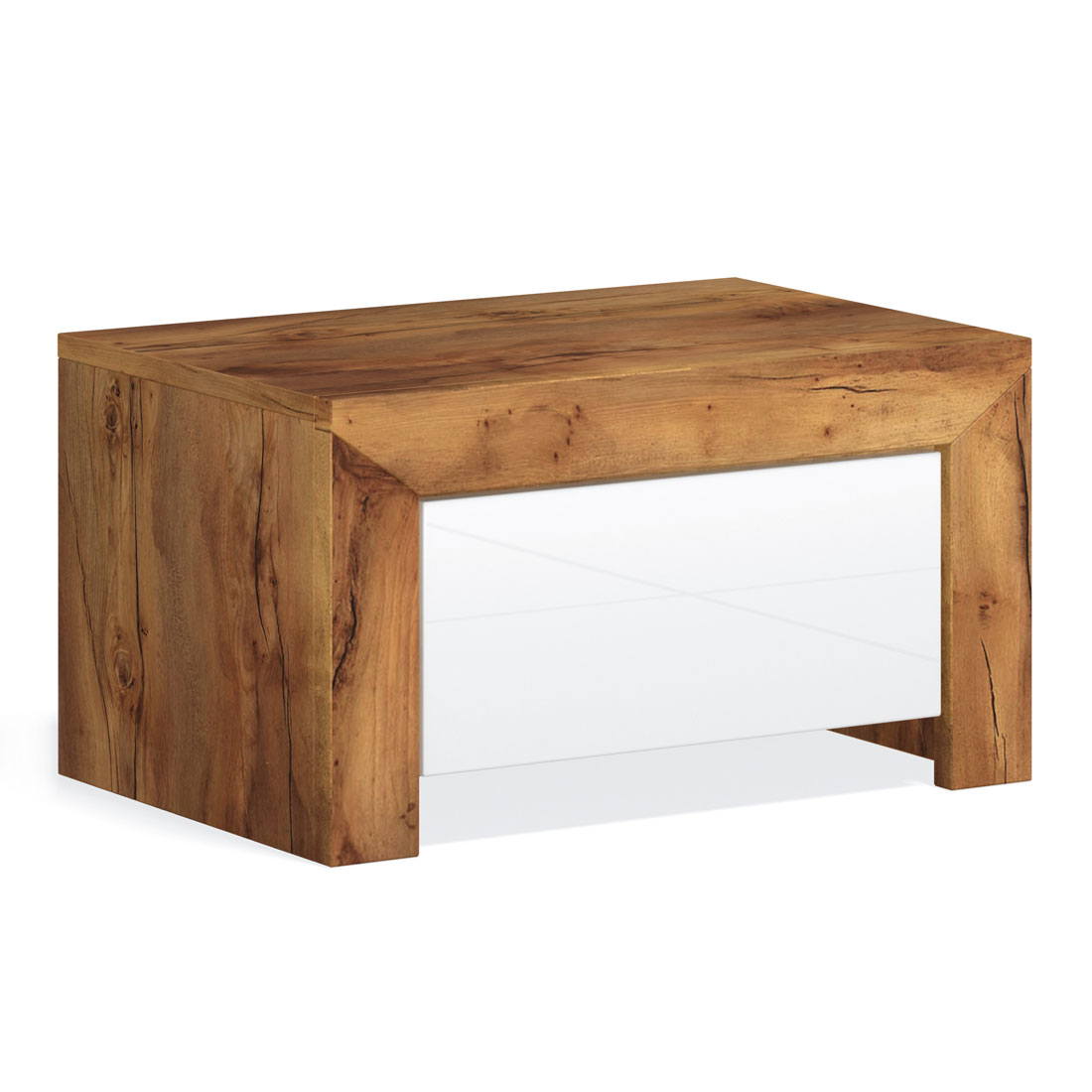 Прикроватная тумба Блейд (тис Таксония/белый глянец)