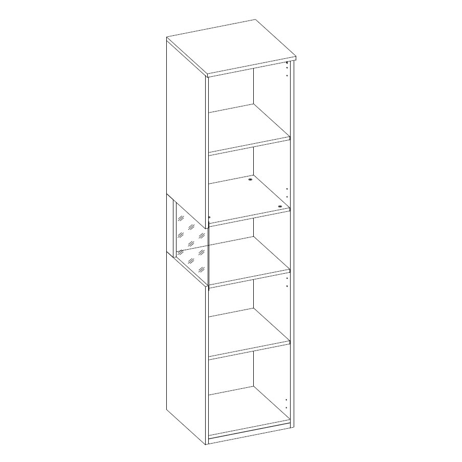 Шкаф-пенал Napoli (дуб Крафт белый/бэйлиз глянец) левый