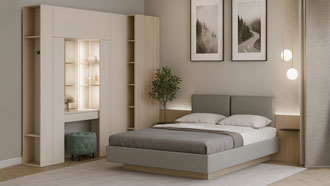 Спальня Сарино К6.04 (Кашемир серый / Иланга)