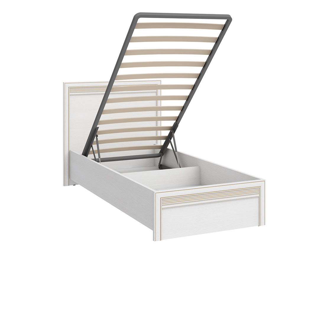 Односпальная кровать с ящиком для белья Верди (дуб Белуна)