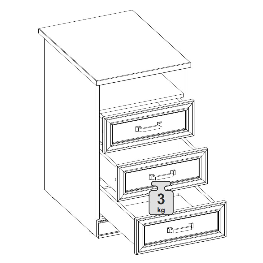 Тумба для установки в стол Верди (орех Леванте)