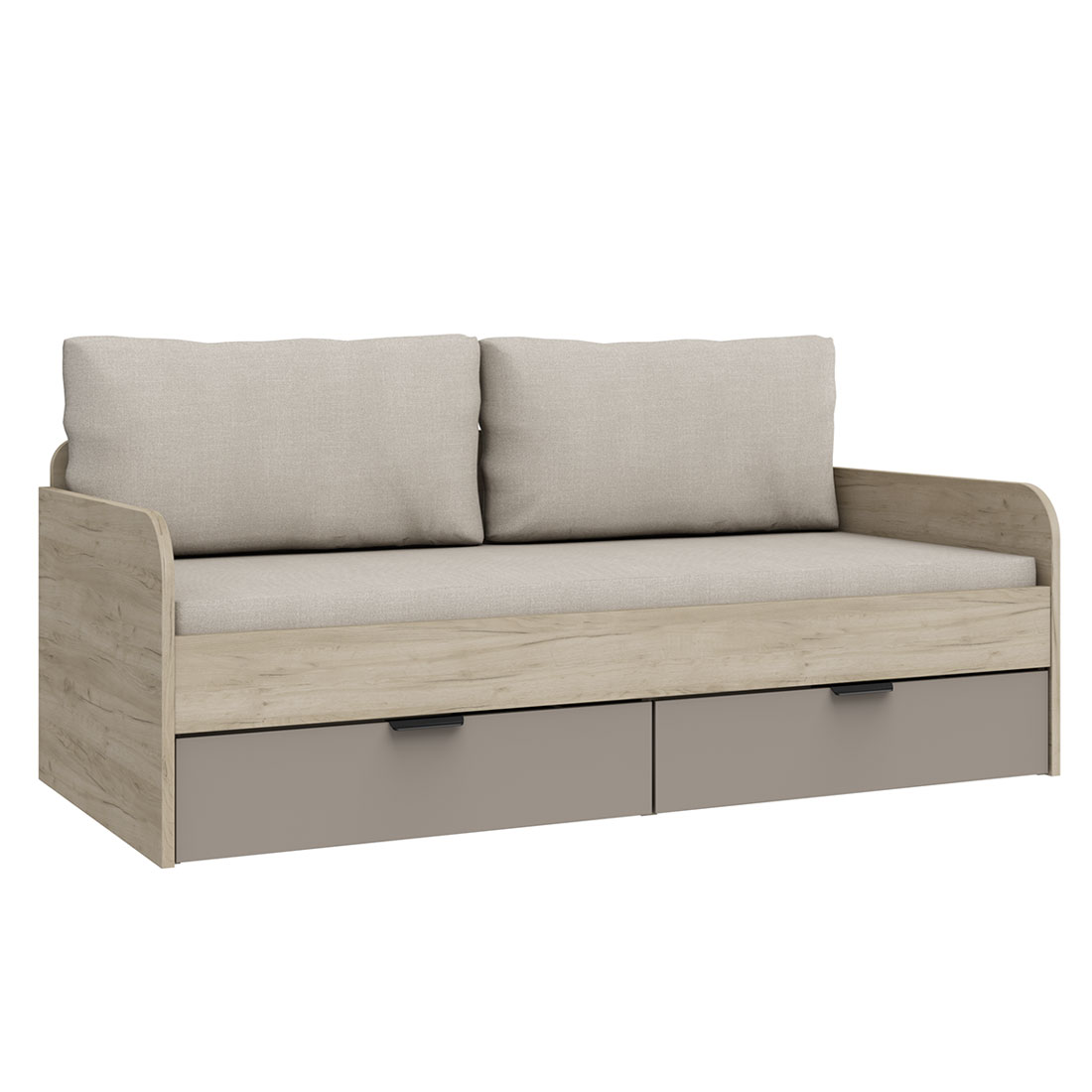 Кровать-тахта 90х200 с ящиками Napoli (Крафт серый/камень Терра)