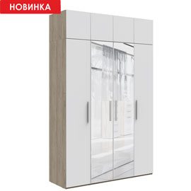 Шкаф с антресолью Наполи (дуб Крафт серый)