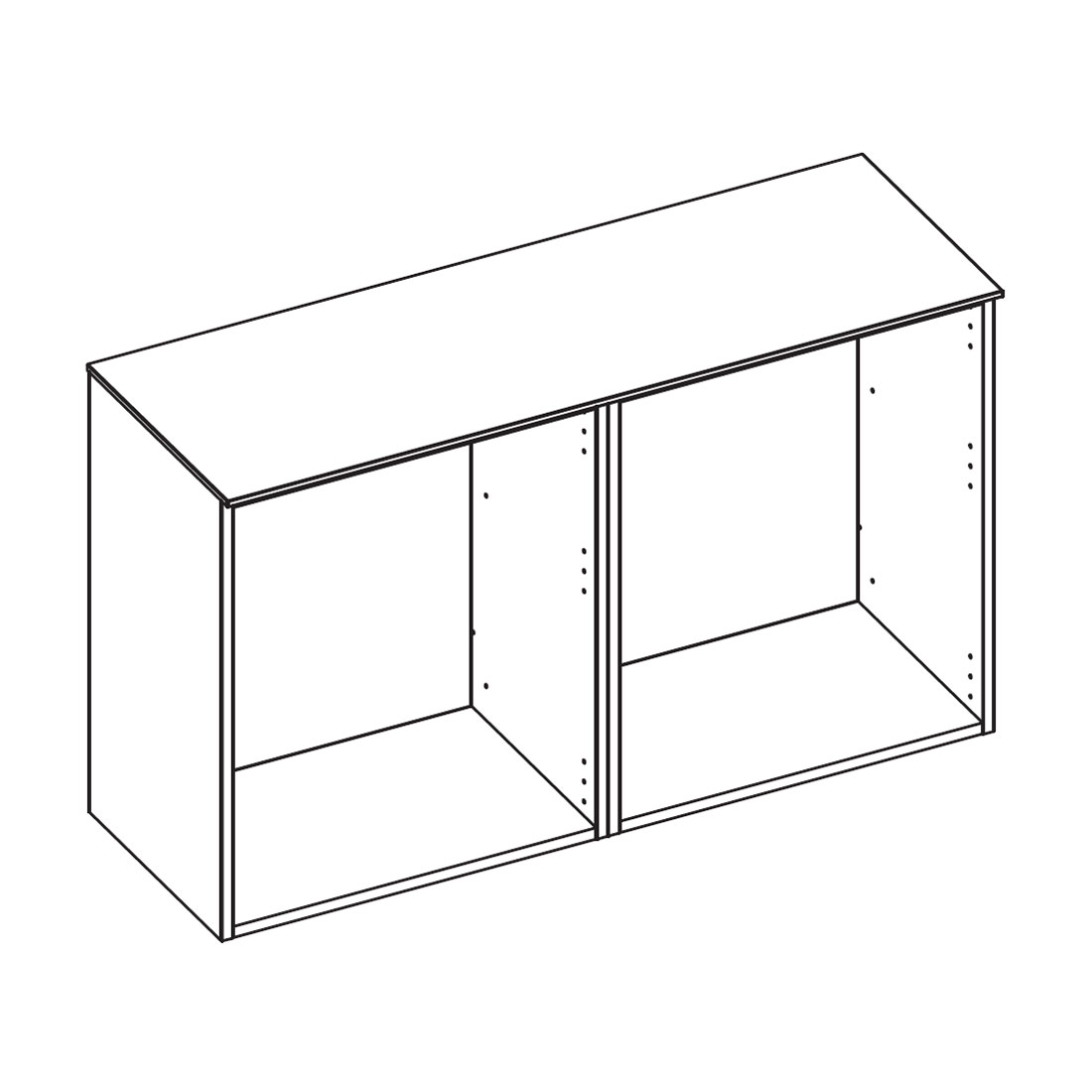 Шкаф навесной Solo двухдверный (белый/белый глянец)