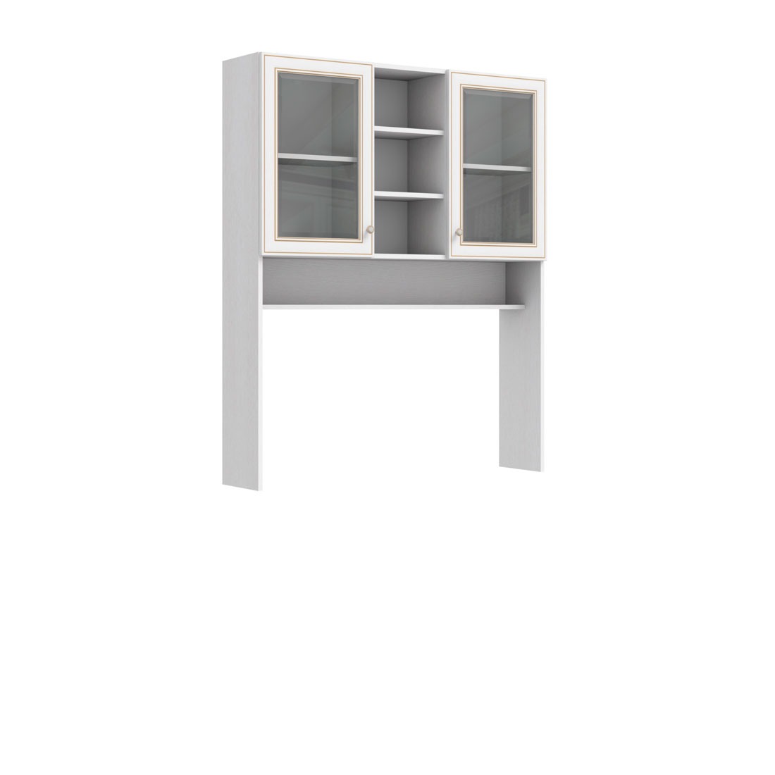 Надставка для стола 120 см Верди со стеклом (дуб Белуна)