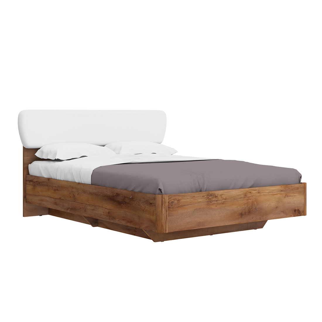 Кровать 140х200 с подъёмным основанием Solo (таксония/экокожа белая)