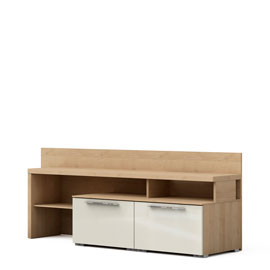 Тумба под телевизор Solo (ТВ модуль) (дуб Ривьера/крем) левая
