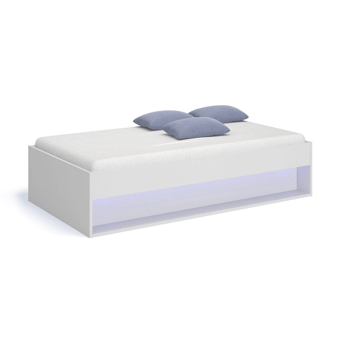 Кровать с ящиком для белья 90х190 Solo (белый матовый)