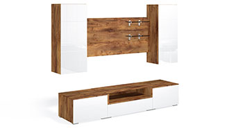 Стенка в гостиную Solo (таксония/белый глянец)