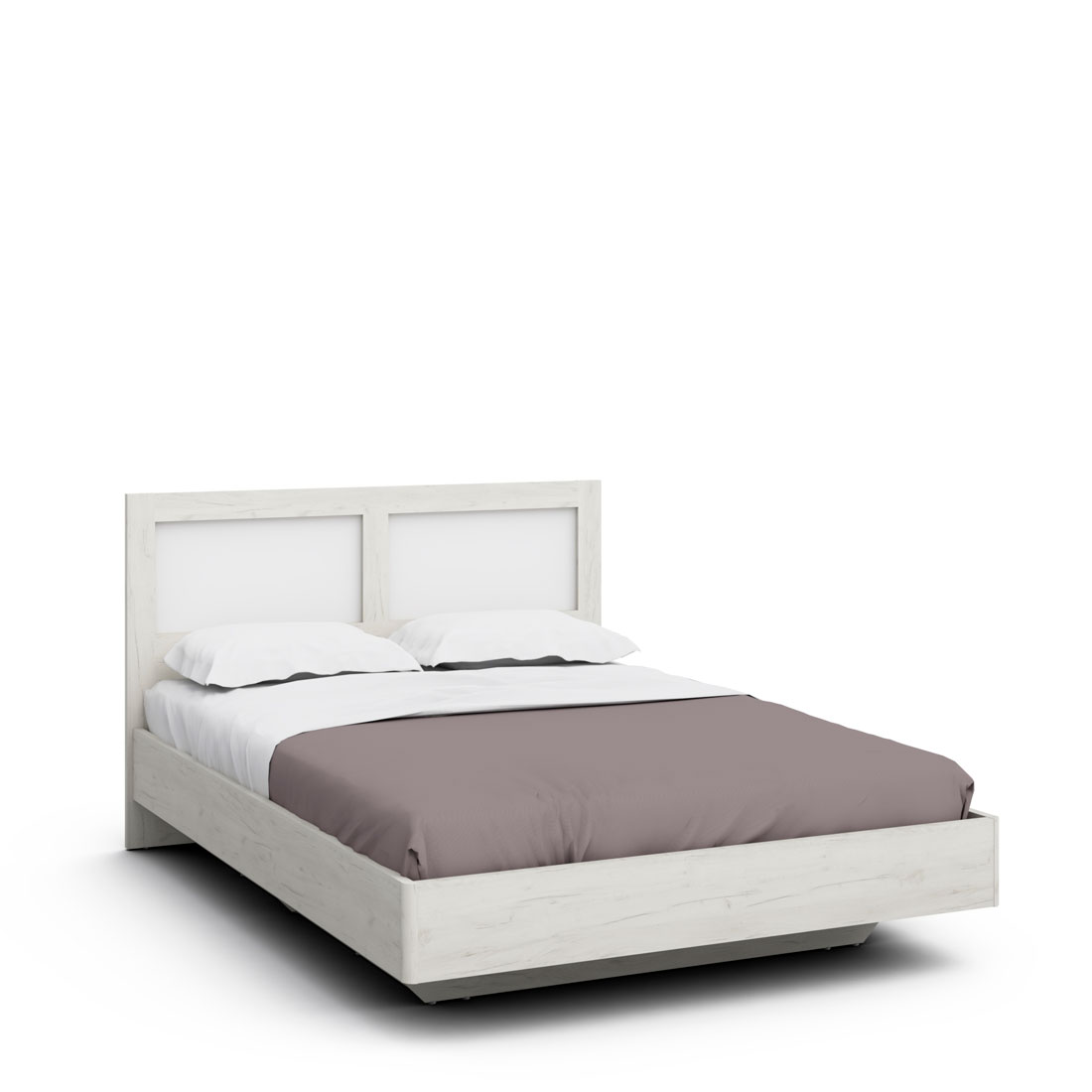 Кровать с ящиком Napoli-3 (Крафт белый/белый матовый)