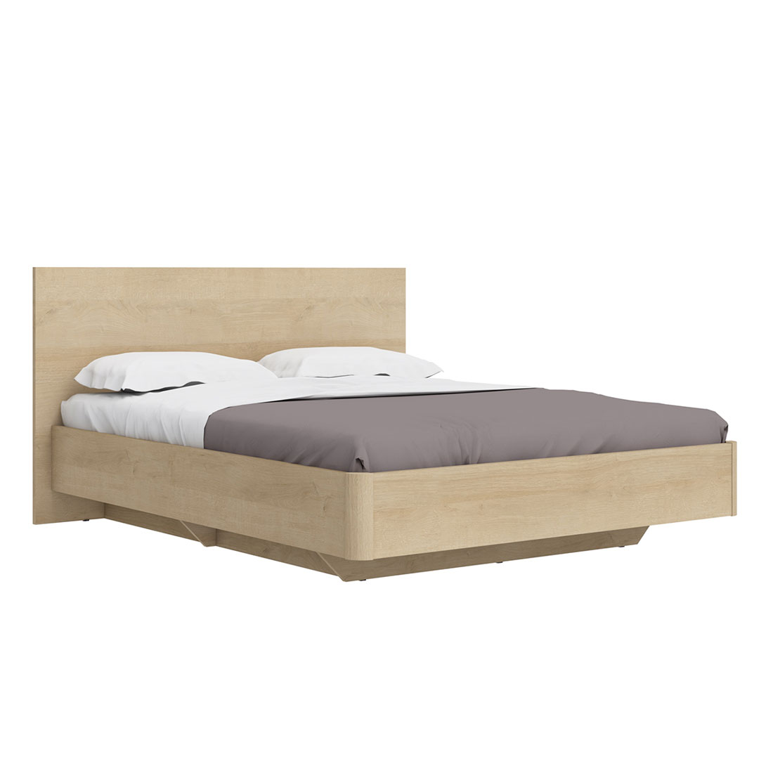 Двуспальная кровать с ящиком для белья 160х200 Solo (дуб Ривьера)