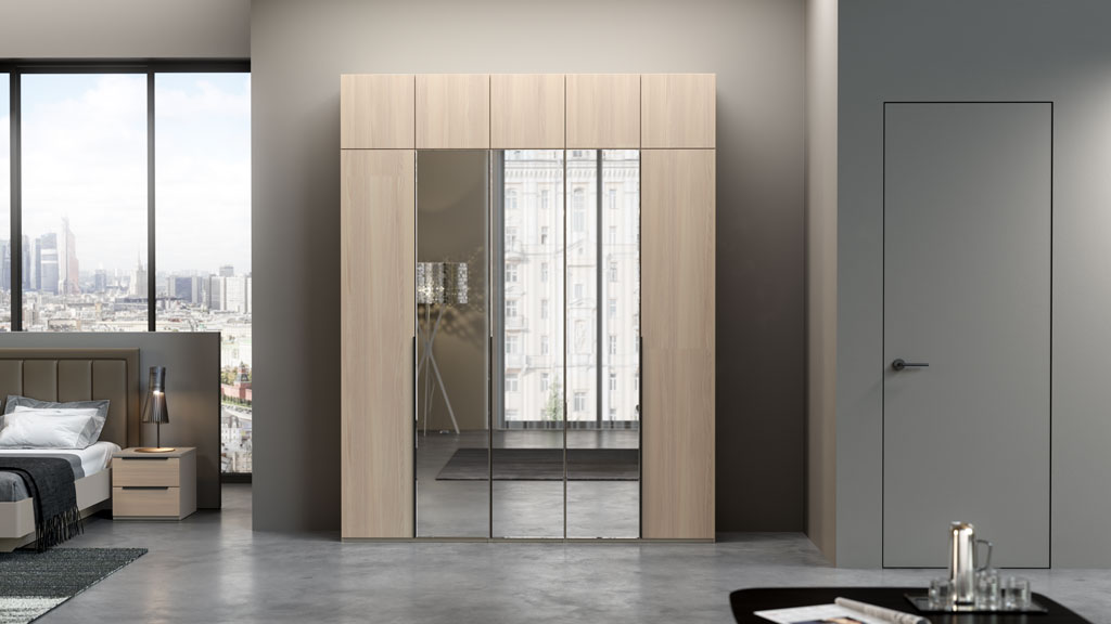 Шкаф с антресолью Наполи (Камень Терра/Ритмо)