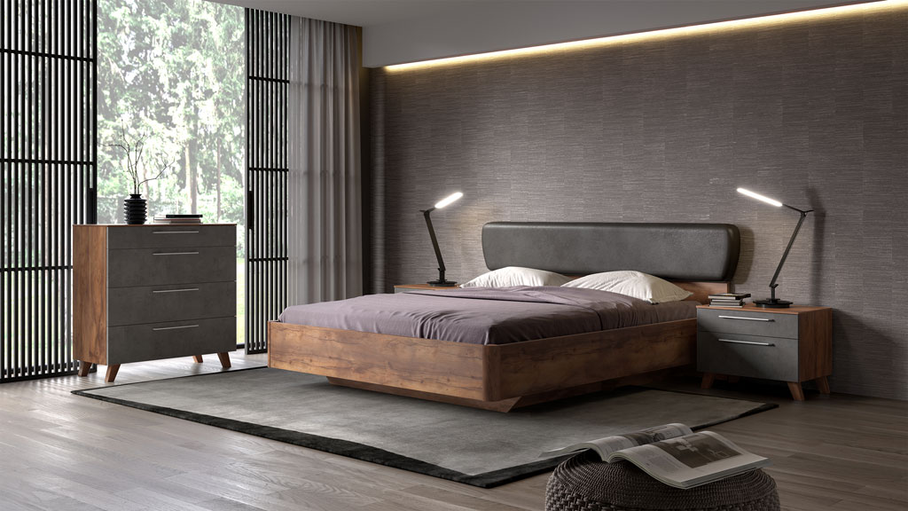 Спальня Solo (тис Таксония/Бетон Dark)