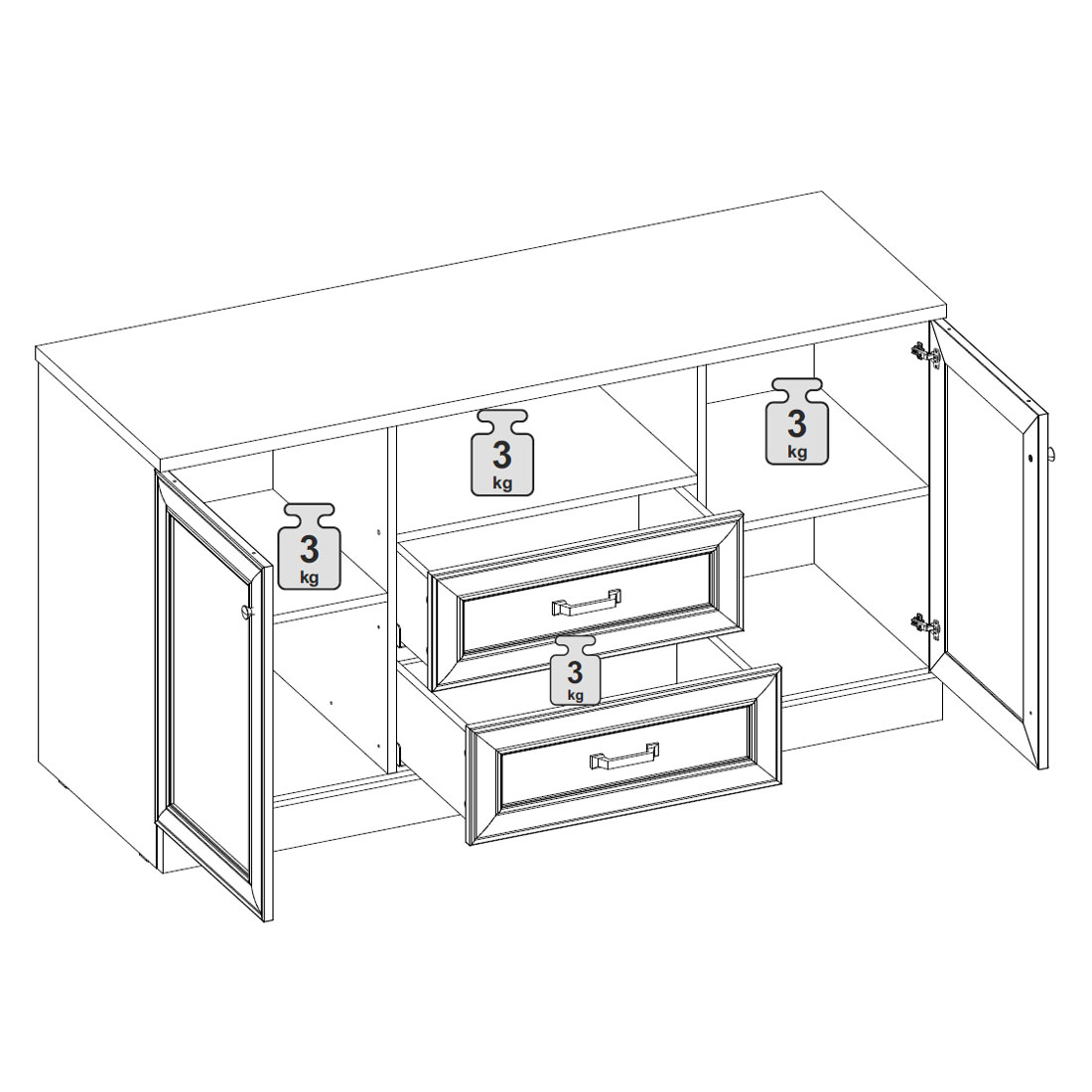 ТВ тумба Верди (дуб Белуна)