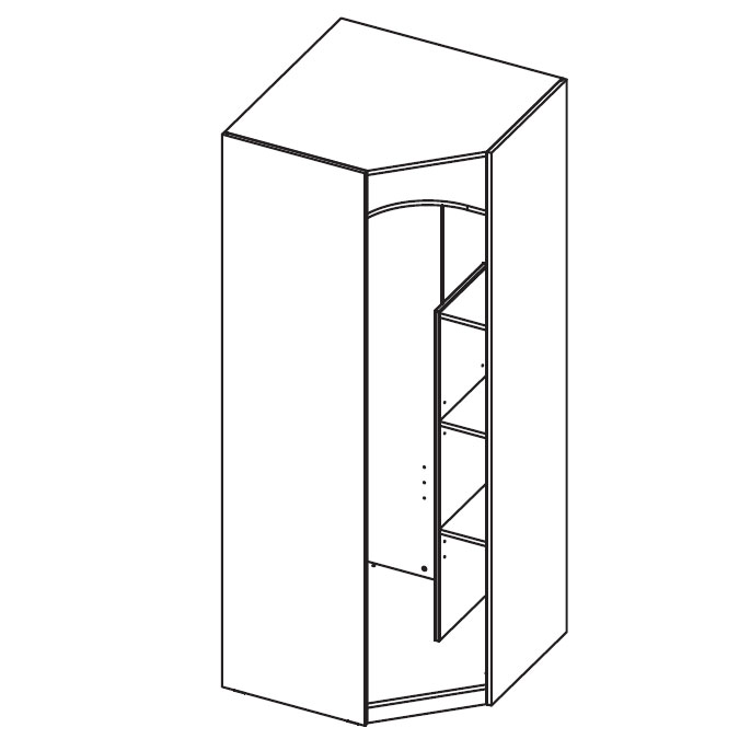 Угловой шкаф Соло (Камень Терра/шпон)