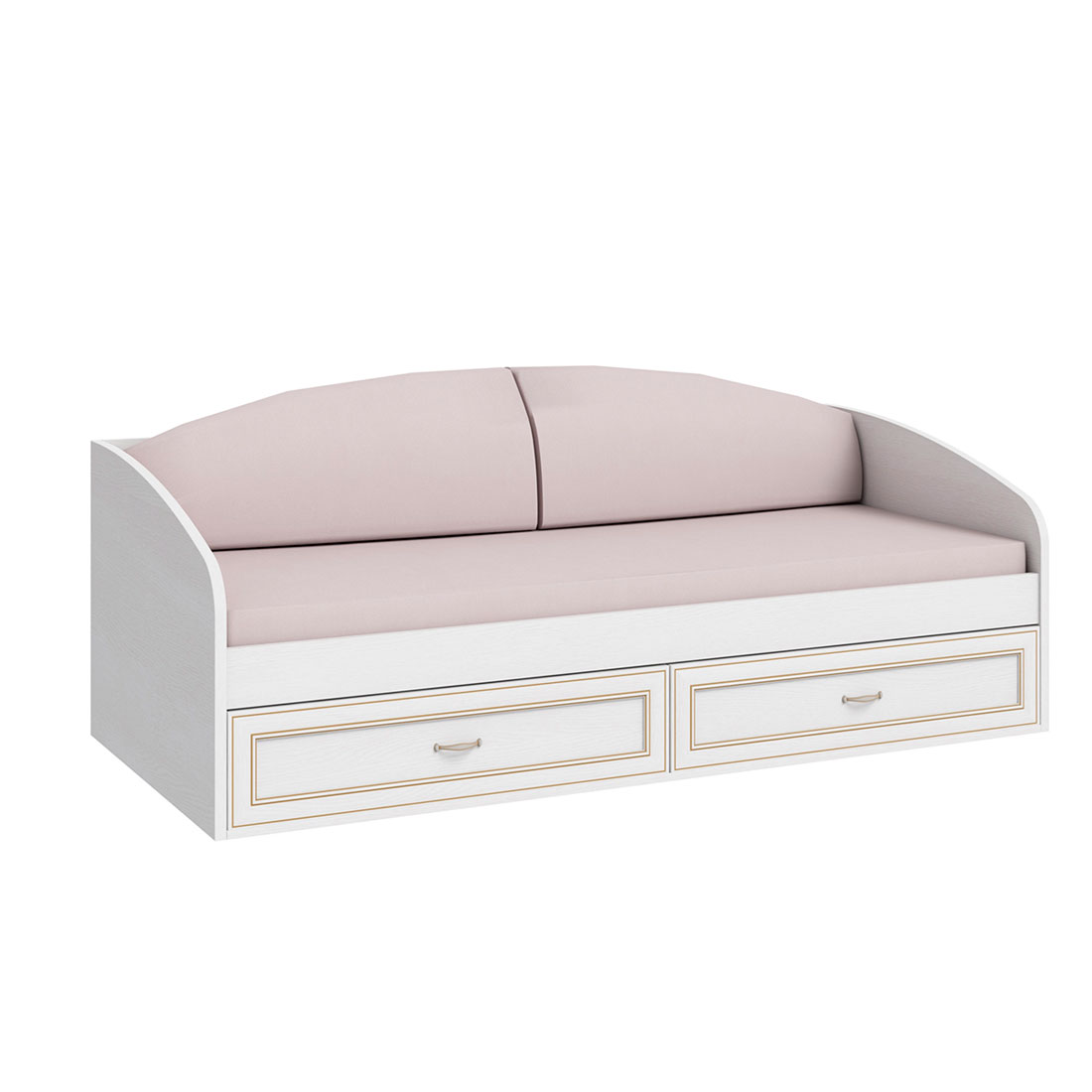 Кровать-тахта с мягкими элементами 90х200 VERDI (дуб Белуна/Bella 16)