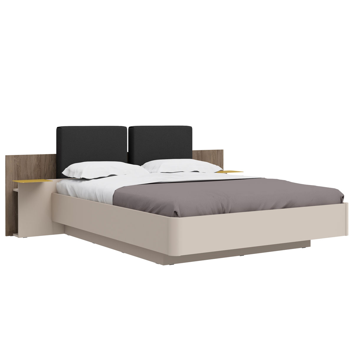 Кровать с ящиком для белья 160х200 Сарино (Кашемир/Гикори Рокфорд)