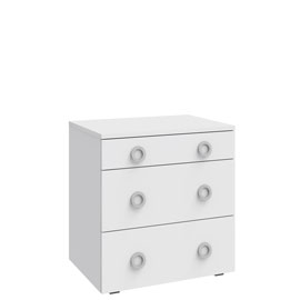 Широкий комод Люмия (Белый матовый)