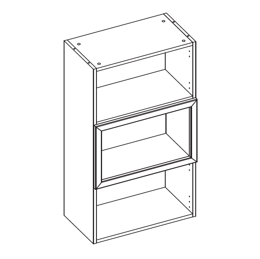 Навесной шкаф с нишей Solo (дуб Ривьера/крем)