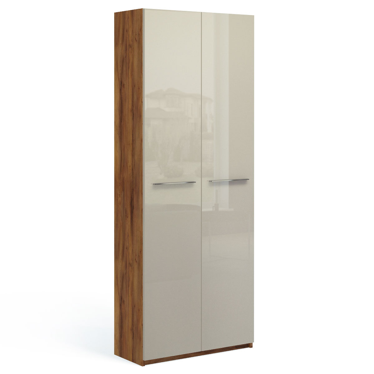 Шкаф двухдверный узкий Solo (таксония/моккачино)