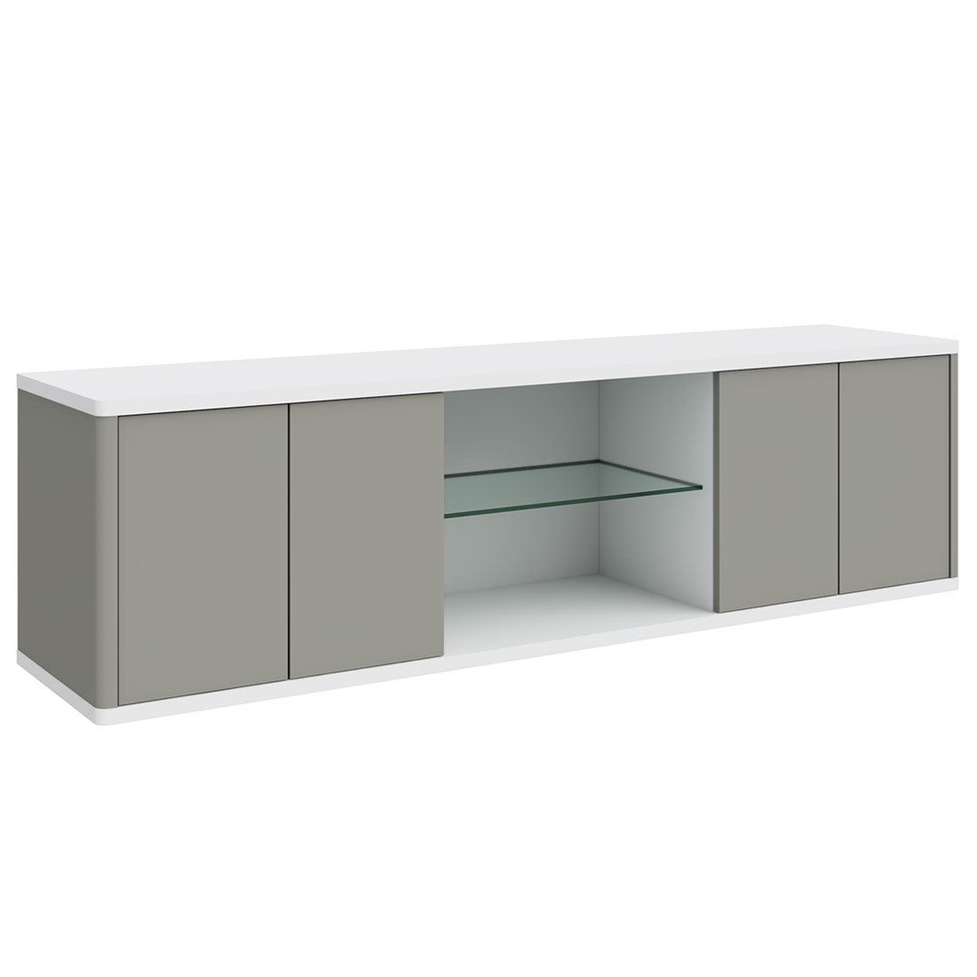 Подвесная тумба Илма-3 (Белый матовый/серый средний матовый)