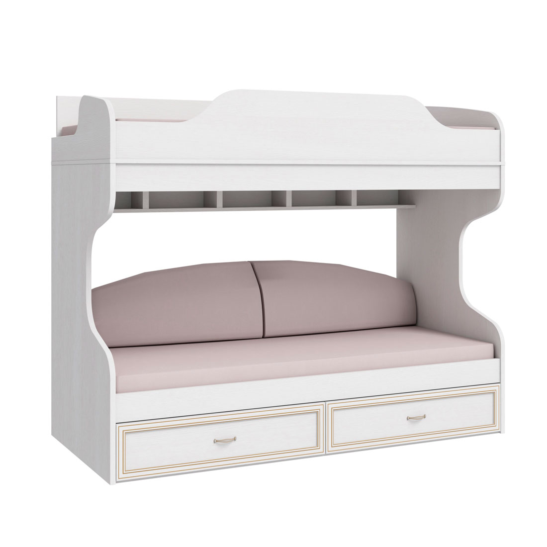 Кровать двухъярусная с лестницей 90х200 VERDI (дуб Белуна)