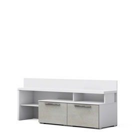 Тумба под телевизор Solo (белый/бетон Grey) левая