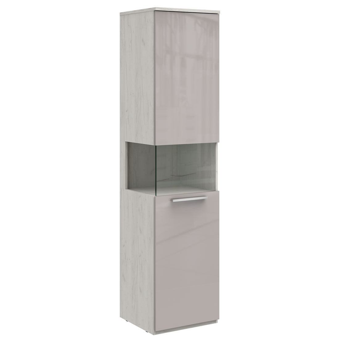 Шкаф-пенал Napoli (дуб Крафт белый/бэйлиз глянец) левый