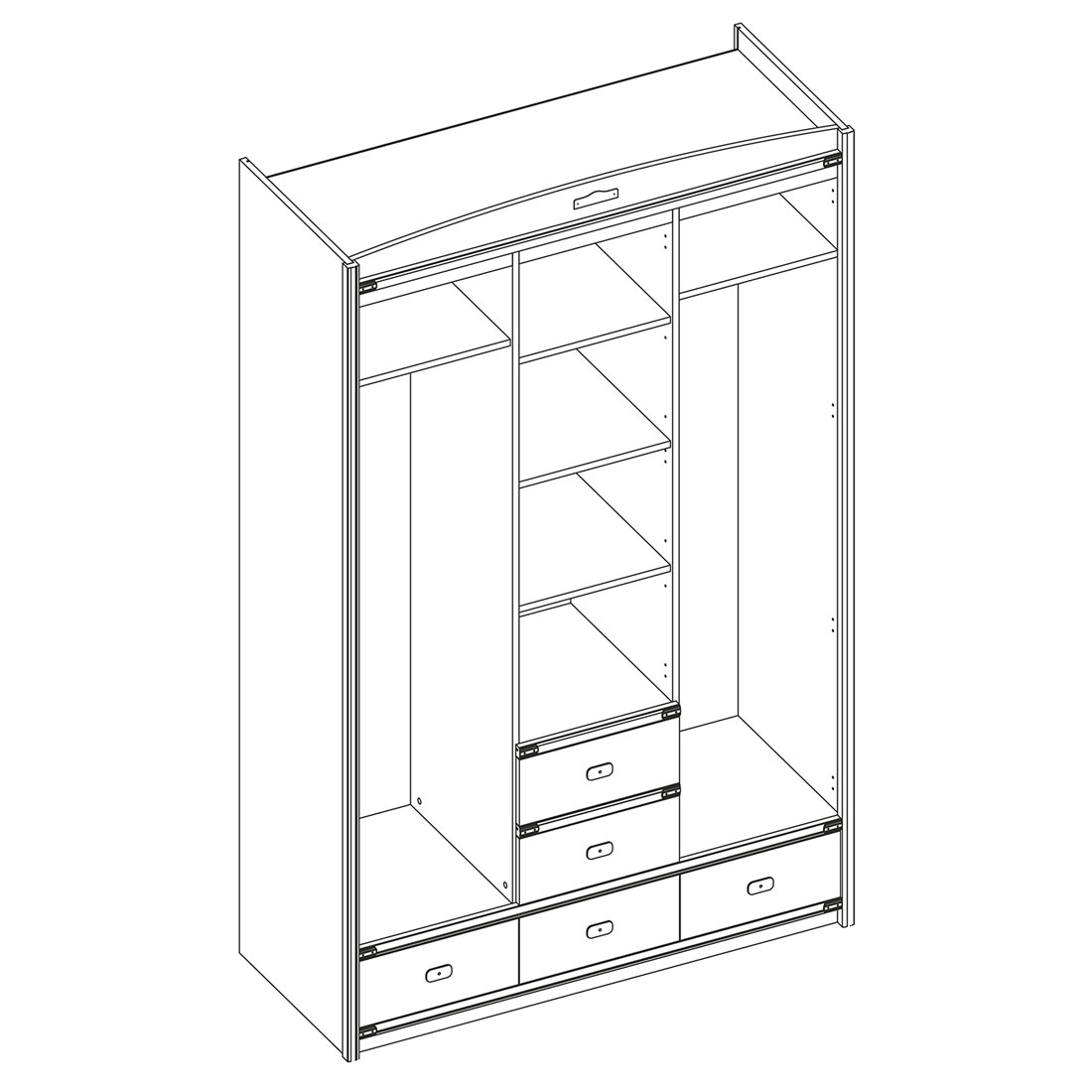 Шкаф для одежды Атлантида "Океания" (дуб Ривьера)